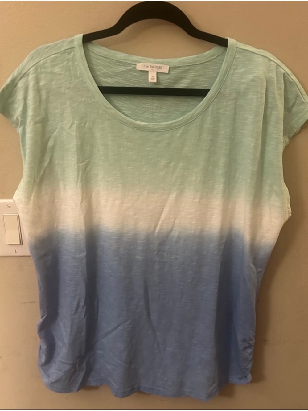 Talbots Mint to Blue Ombre Cap-Sleeve Tee